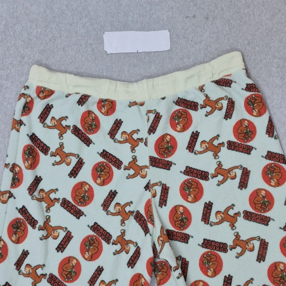 VINTAGE Curious George Men Sleepwear XXL Pajama Pants Sweatpants Fleece